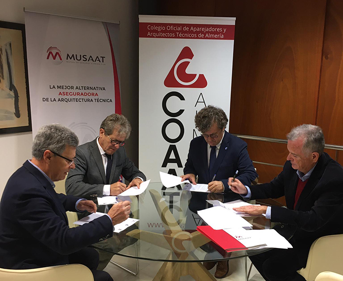 MUSAAT renueva, junto al COAATIE de Almería, el convenio de colaboración con promotores constructores y contratistas de la provincia